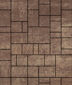 Тротуарная плитка МЮНХЕН- Б.2.Фсм.6, комплект из 4 видов плит Листопад гладкий Выбор