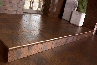 Фронтальная клинкерная ступень с капиносом Paradyz Semir Brown, 330*299*11 мм Hit Ceramics