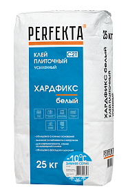 Клей плиточный усиленный Хардфикс Белый C2 Т Зимняя серия, 25 кг PERFEKTA