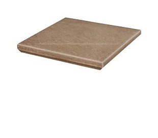 Угловая клинкерная ступень с капиносом Paradyz Mattone Sabbia Brown, 330*330*11 мм Hit Ceramics