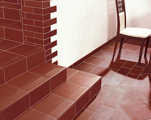 Фронтальная клинкерная ступень с капиносом Paradyz Natural Rosa Duro, 330*299*11 мм Hit Ceramics