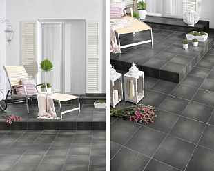 Фронтальная клинкерная ступень с капиносом Paradyz Semir Grafit, 330*299*11 мм Hit Ceramics