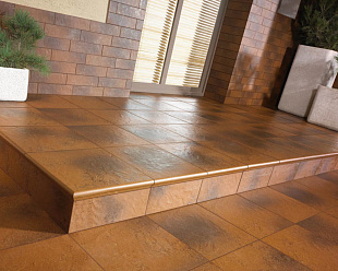 Угловая клинкерная ступень с капиносом Paradyz Semir Beige, 330*330*11 мм Hit Ceramics