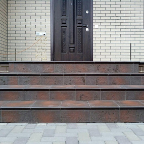 Фронтальная клинкерная ступень с капиносом Paradyz Semir Brown, 330*299*11 мм Hit Ceramics